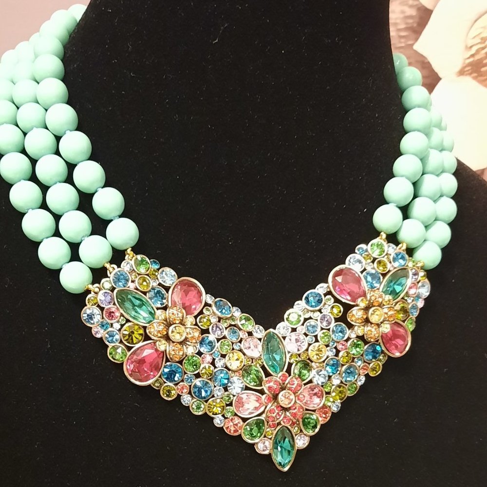 Heidi Daus Artful Aristocrat Crystal Beaded Floral Necklace